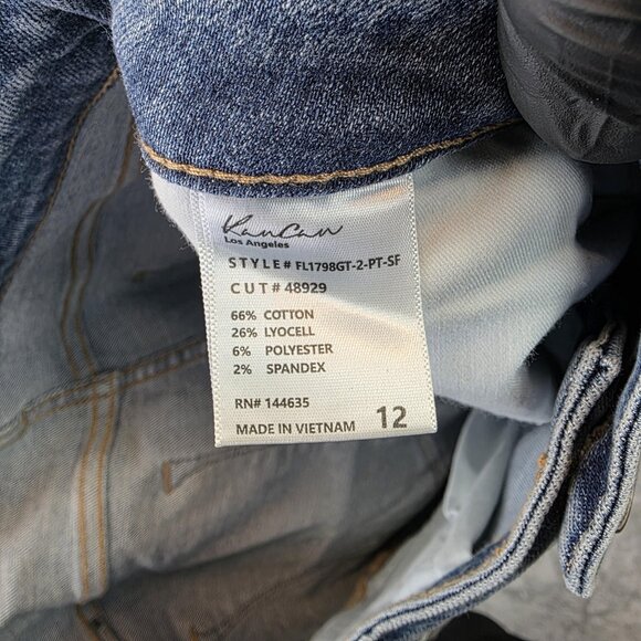KanCan Holly High Rise Flare Jeans Womens 12 Light Stone Blue Stretch Denim New - Picture 12 of 13